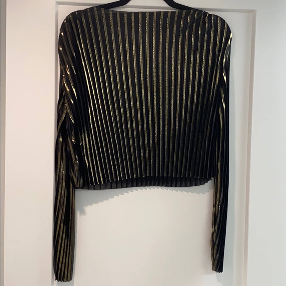 Zara gold and black ribbed top